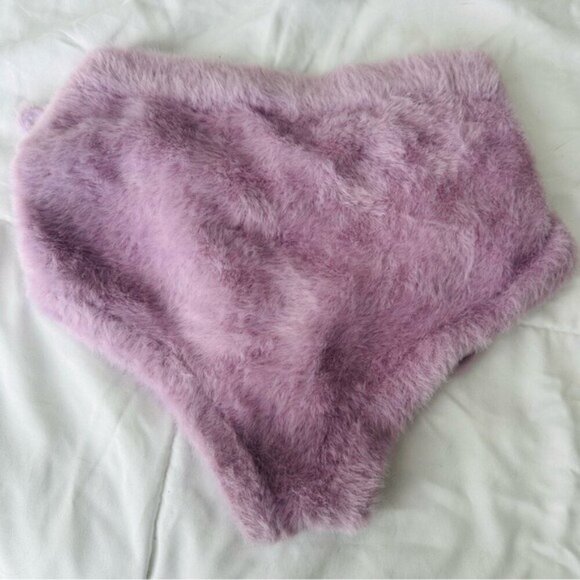 For Love And Lemons Faux Mohair Short Lavender Cozy Knit  Size Small NWOT - Picture 3 of 8